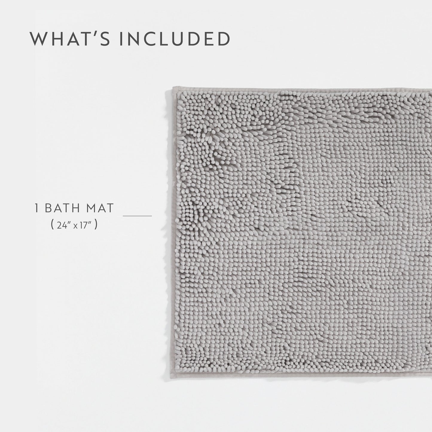 Ultra-Plush Bath Mat, Soft and Absorbent Chenille with Anti-Skid Rubber Backing