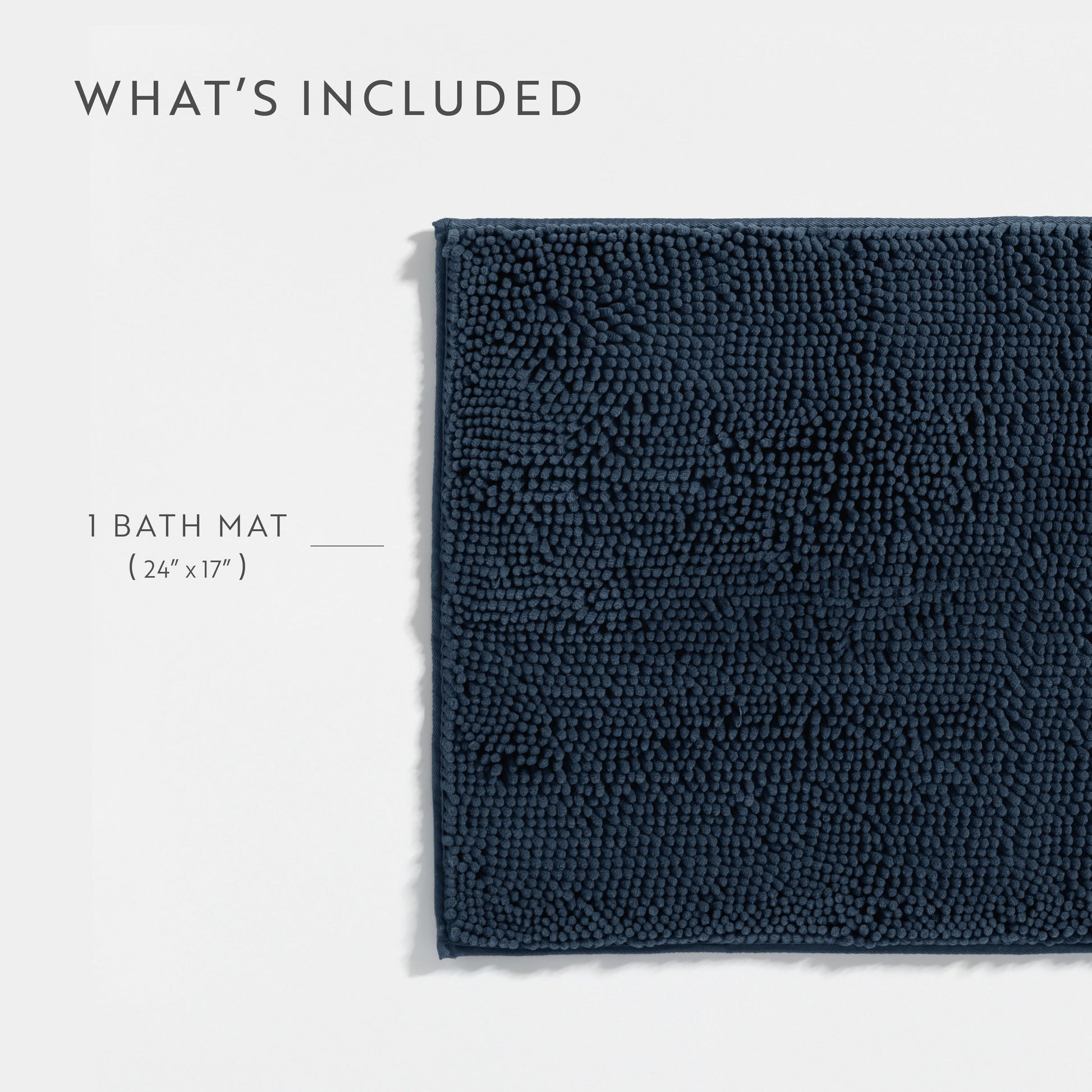 Ultra-Plush Bath Mat, Soft and Absorbent Chenille with Anti-Skid Rubber Backing