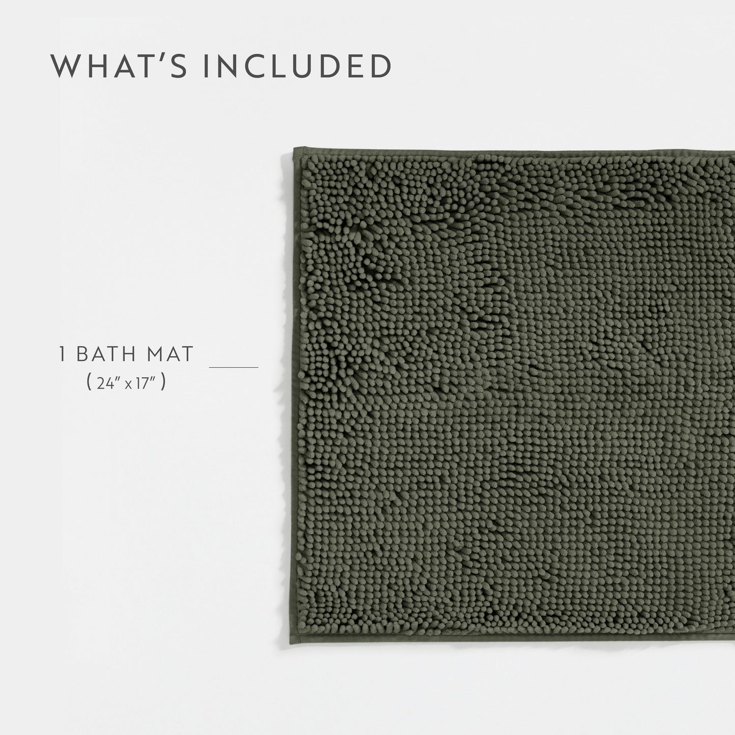 Ultra-Plush Bath Mat, Soft and Absorbent Chenille with Anti-Skid Rubber Backing