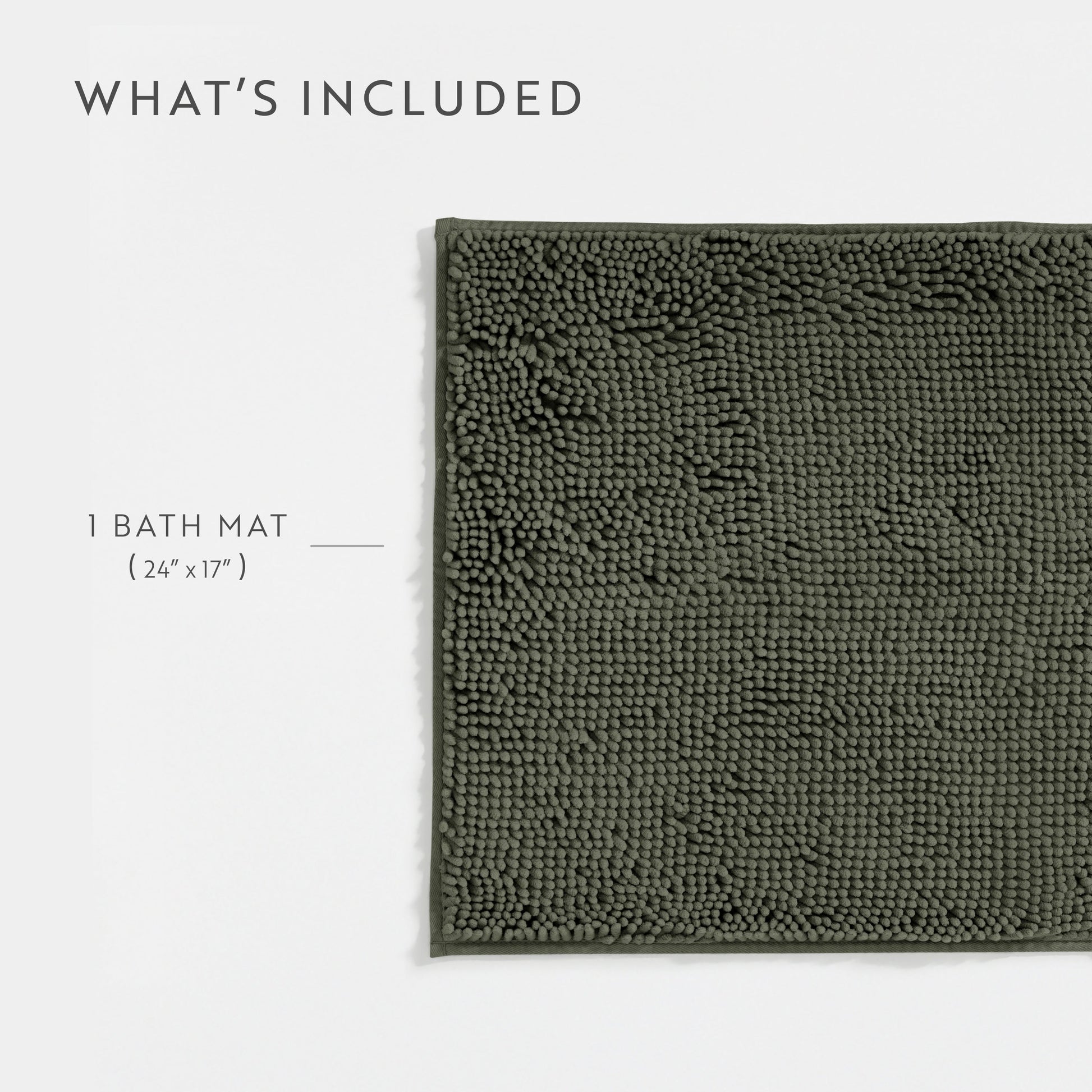 Ultra-Plush Bath Mat, Soft and Absorbent Chenille with Anti-Skid Rubber Backing