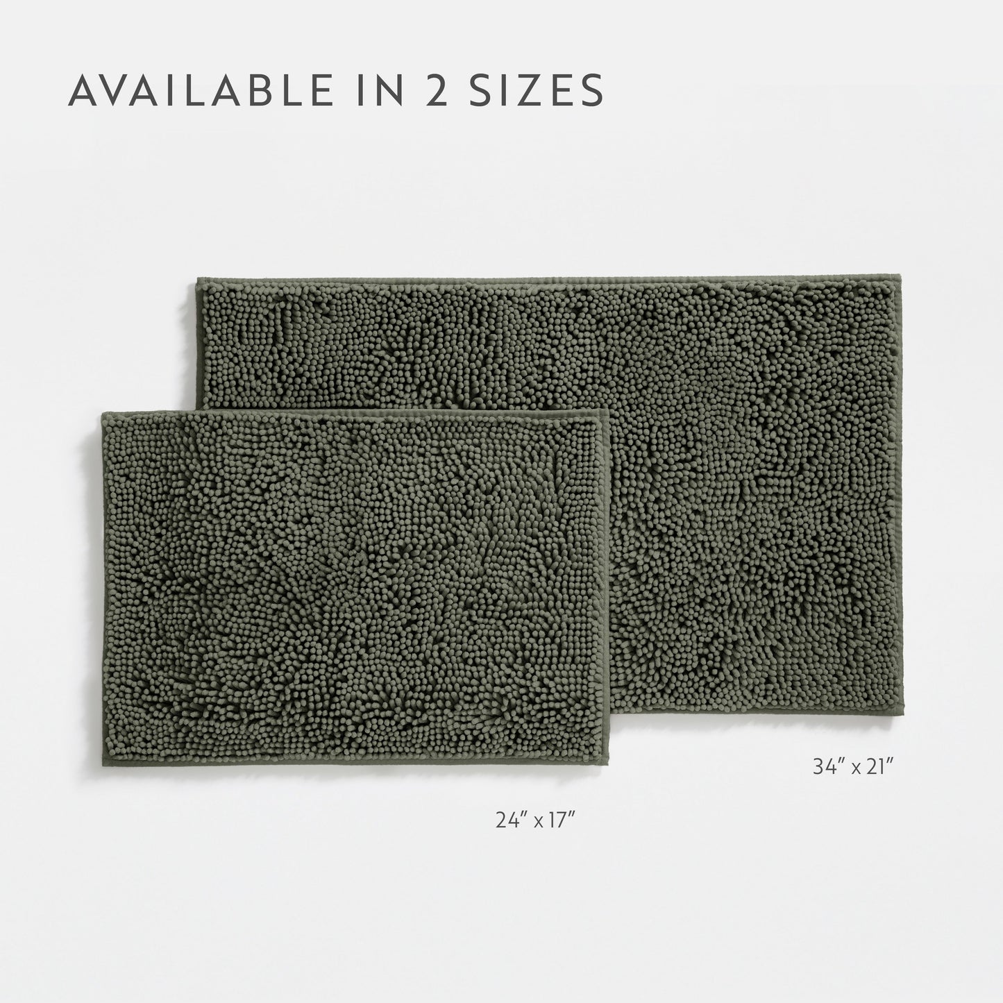 Ultra-Plush Bath Mat, Soft and Absorbent Chenille with Anti-Skid Rubber Backing