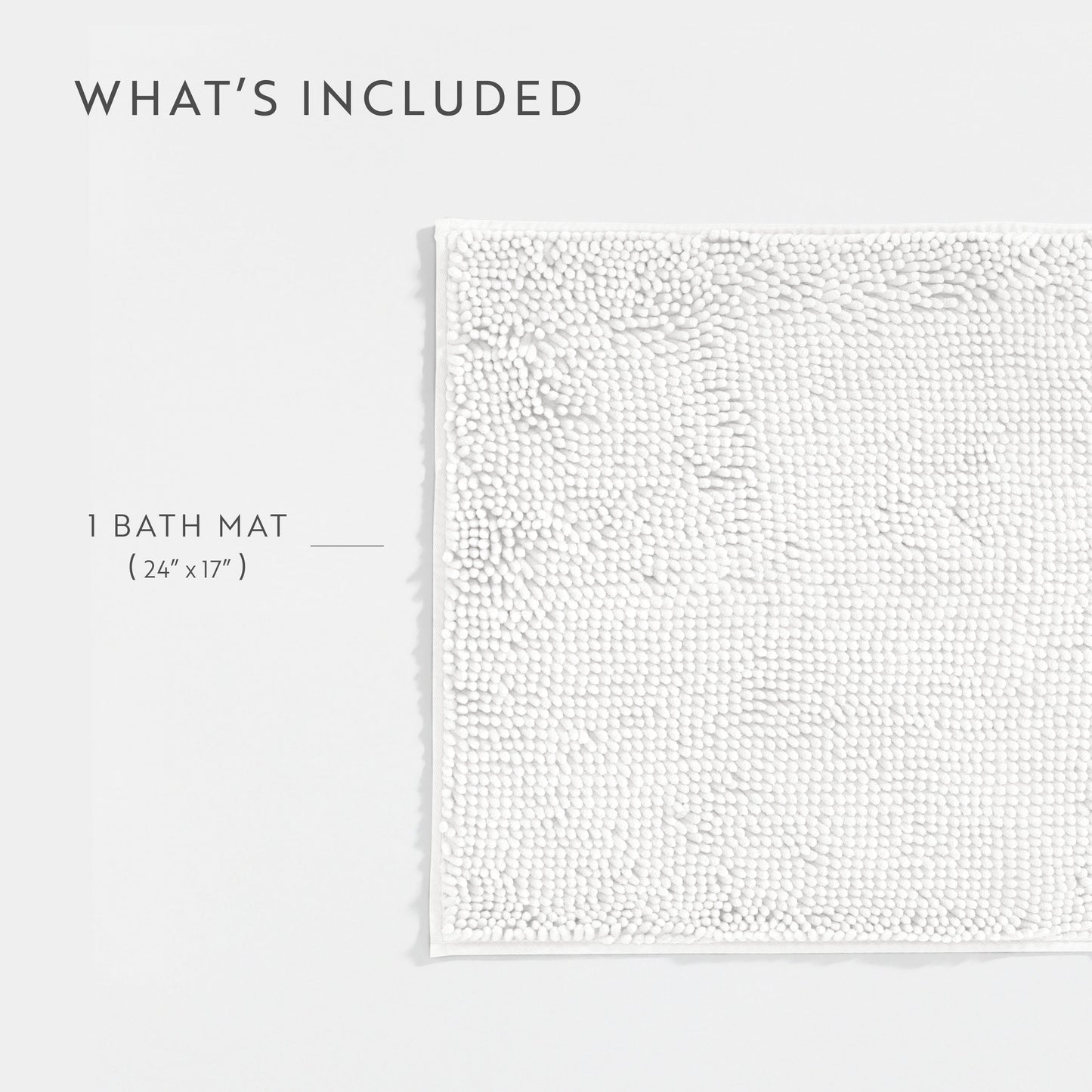 Ultra-Plush Bath Mat, Soft and Absorbent Chenille with Anti-Skid Rubber Backing