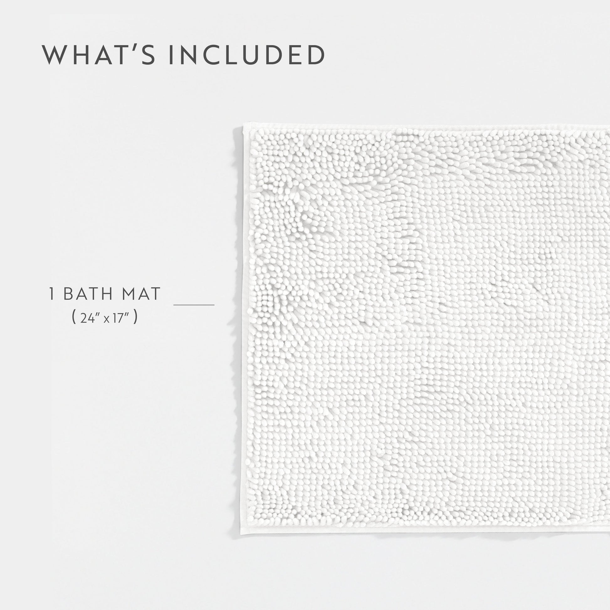 Ultra-Plush Bath Mat, Soft and Absorbent Chenille with Anti-Skid Rubber Backing