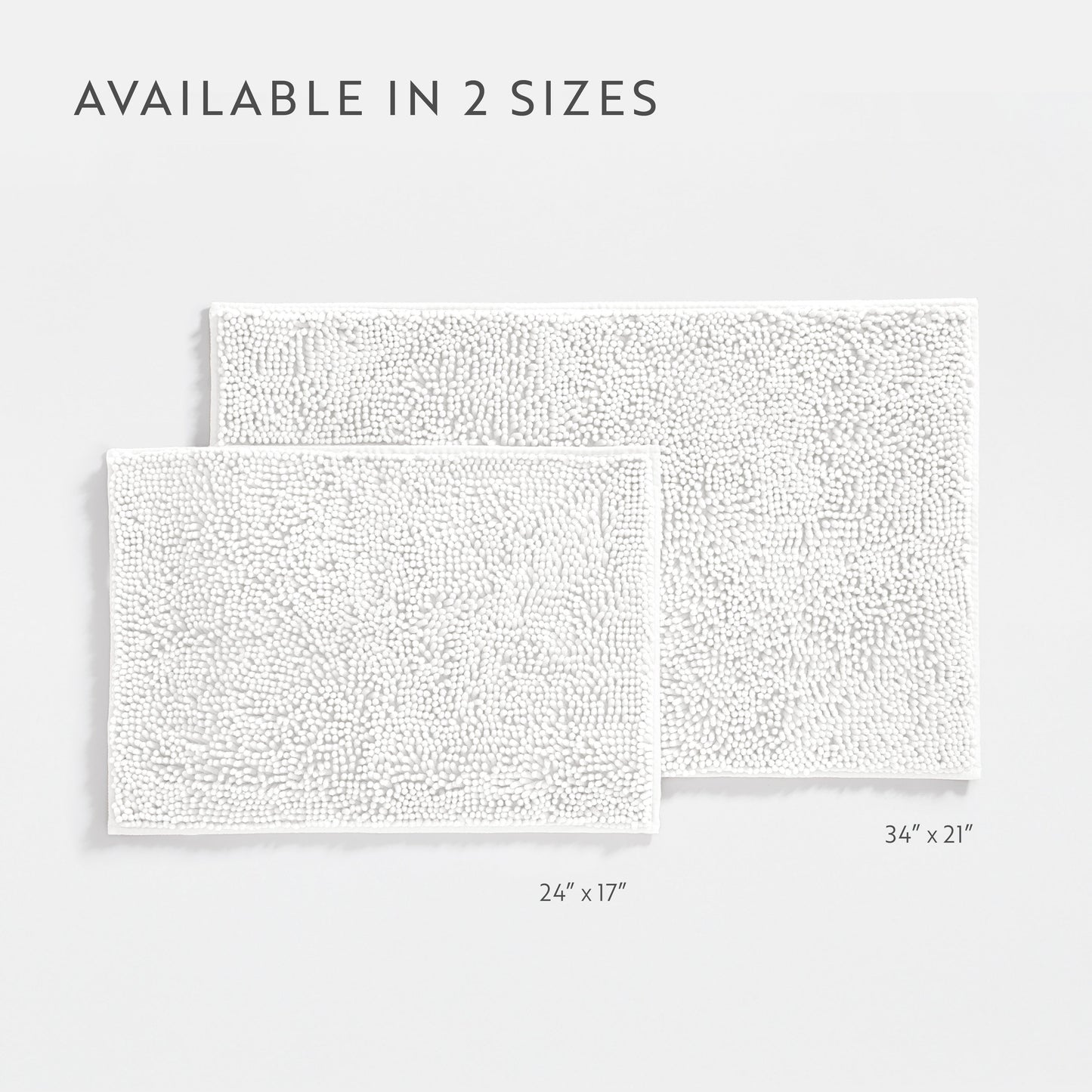 Ultra-Plush Bath Mat, Soft and Absorbent Chenille with Anti-Skid Rubber Backing