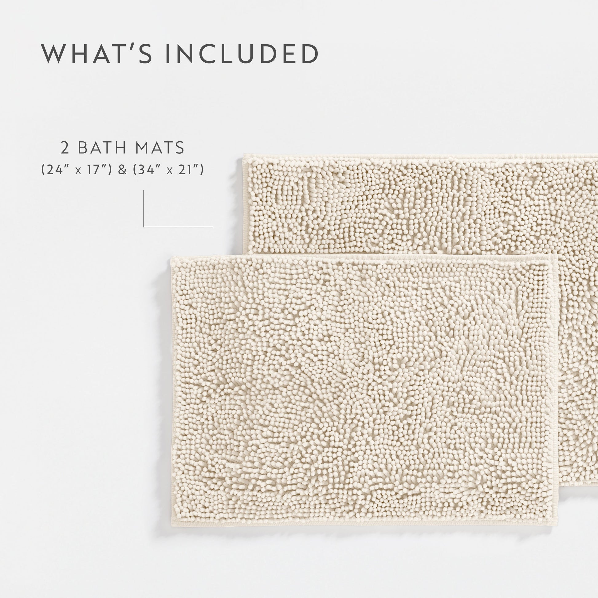Ultra-Plush Bath Mat, Soft and Absorbent Chenille with Anti-Skid Rubber Backing