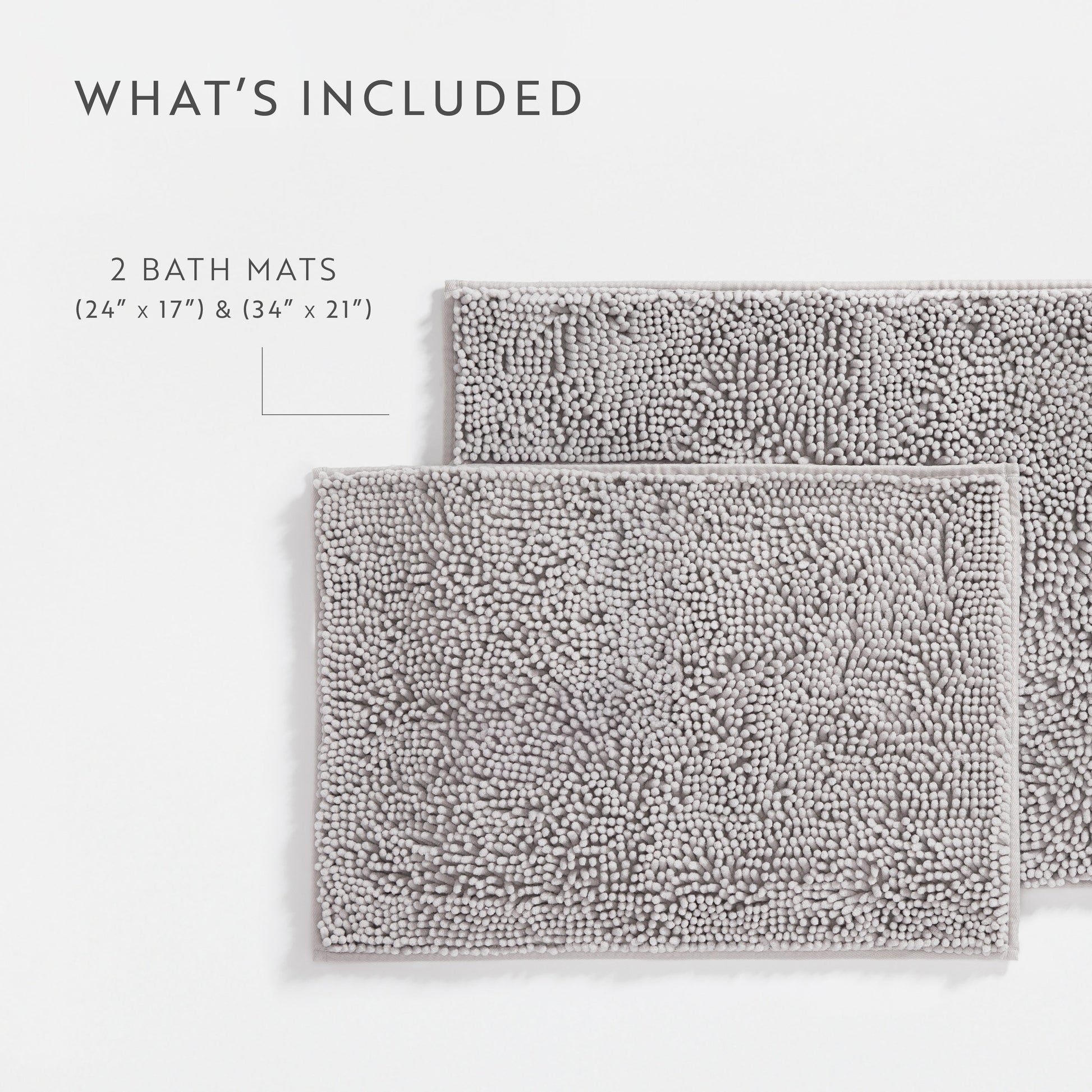 Ultra-Plush Bath Mat, Soft and Absorbent Chenille with Anti-Skid Rubber Backing