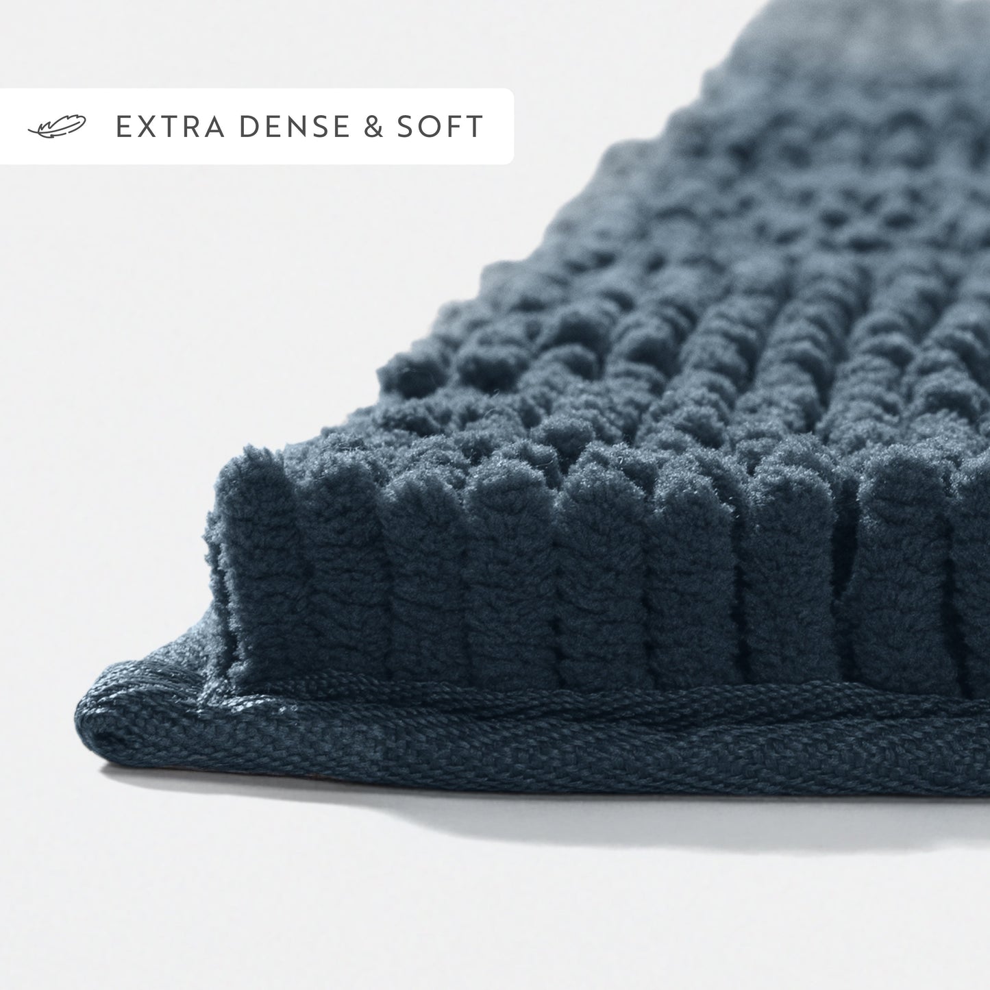 Ultra-Plush Bath Mat, Soft and Absorbent Chenille with Anti-Skid Rubber Backing