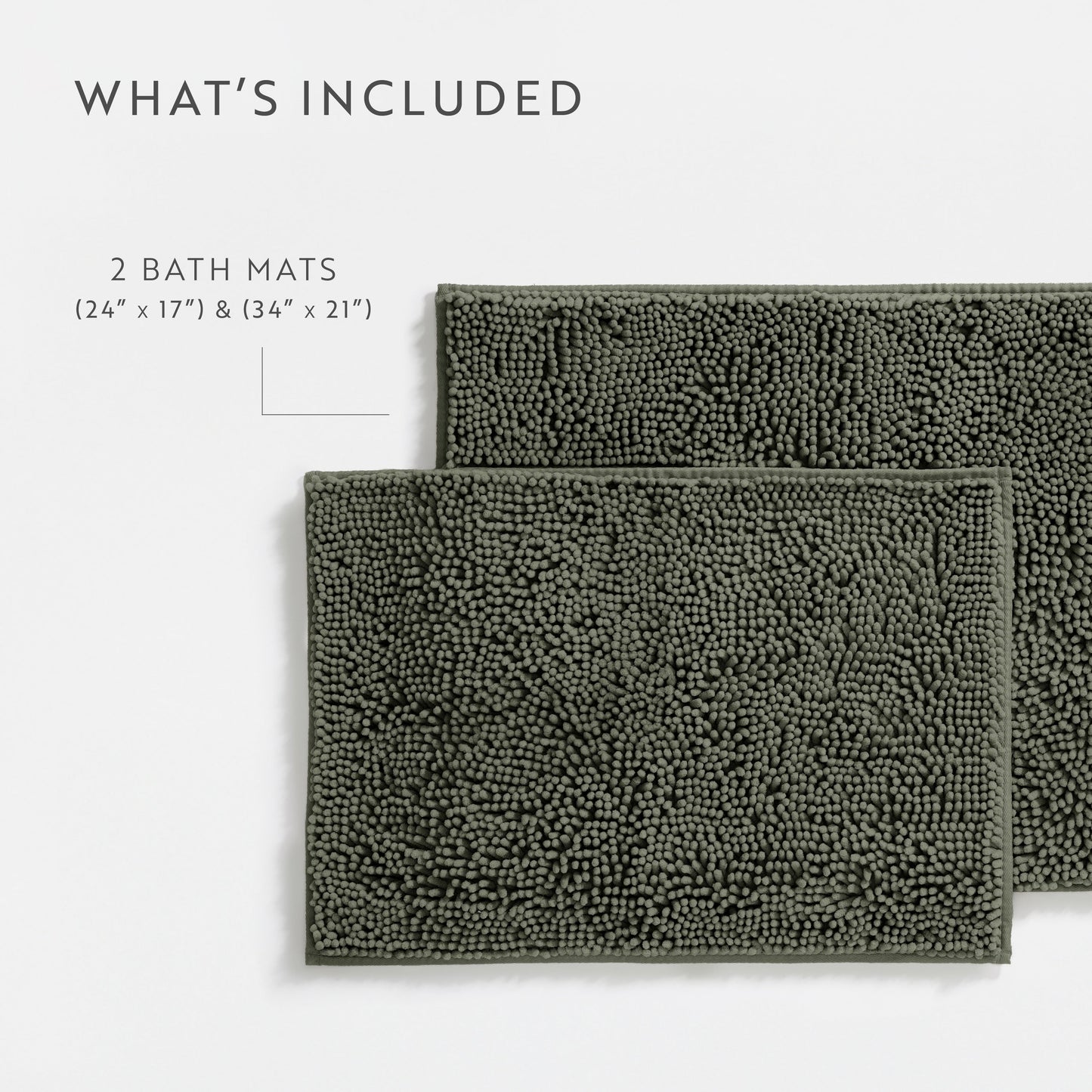 Ultra-Plush Bath Mat, Soft and Absorbent Chenille with Anti-Skid Rubber Backing