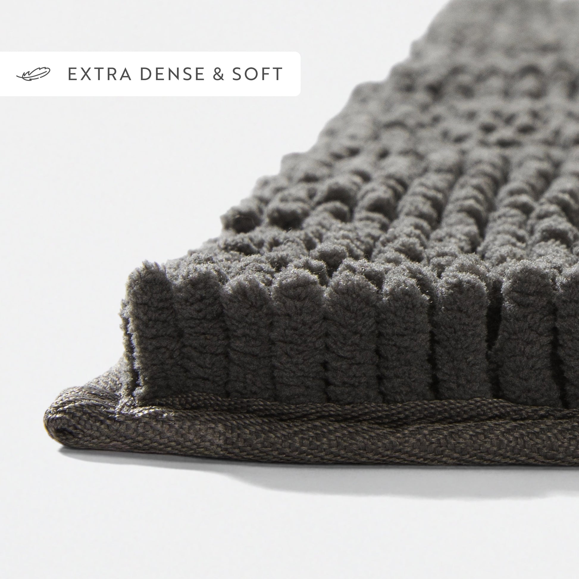 Ultra-Plush Bath Mat, Soft and Absorbent Chenille with Anti-Skid Rubber Backing