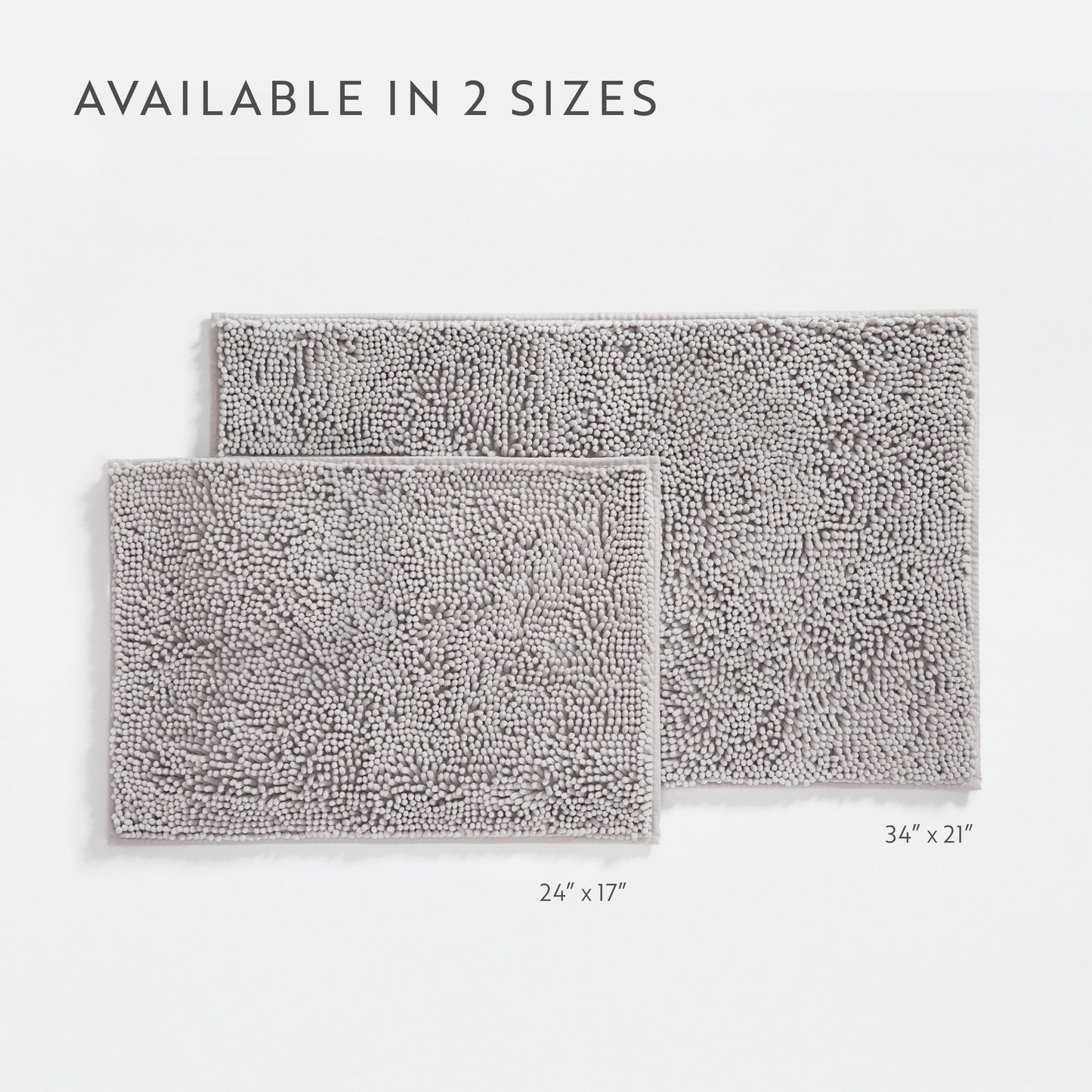 Ultra-Plush Bath Mat, Soft and Absorbent Chenille with Anti-Skid Rubber Backing