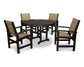 Polywood - Coastal 5-Piece Round Farmhouse Dining Set - FREE SHIPPING