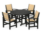 Polywood - Coastal 5-Piece Round Farmhouse Dining Set - FREE SHIPPING