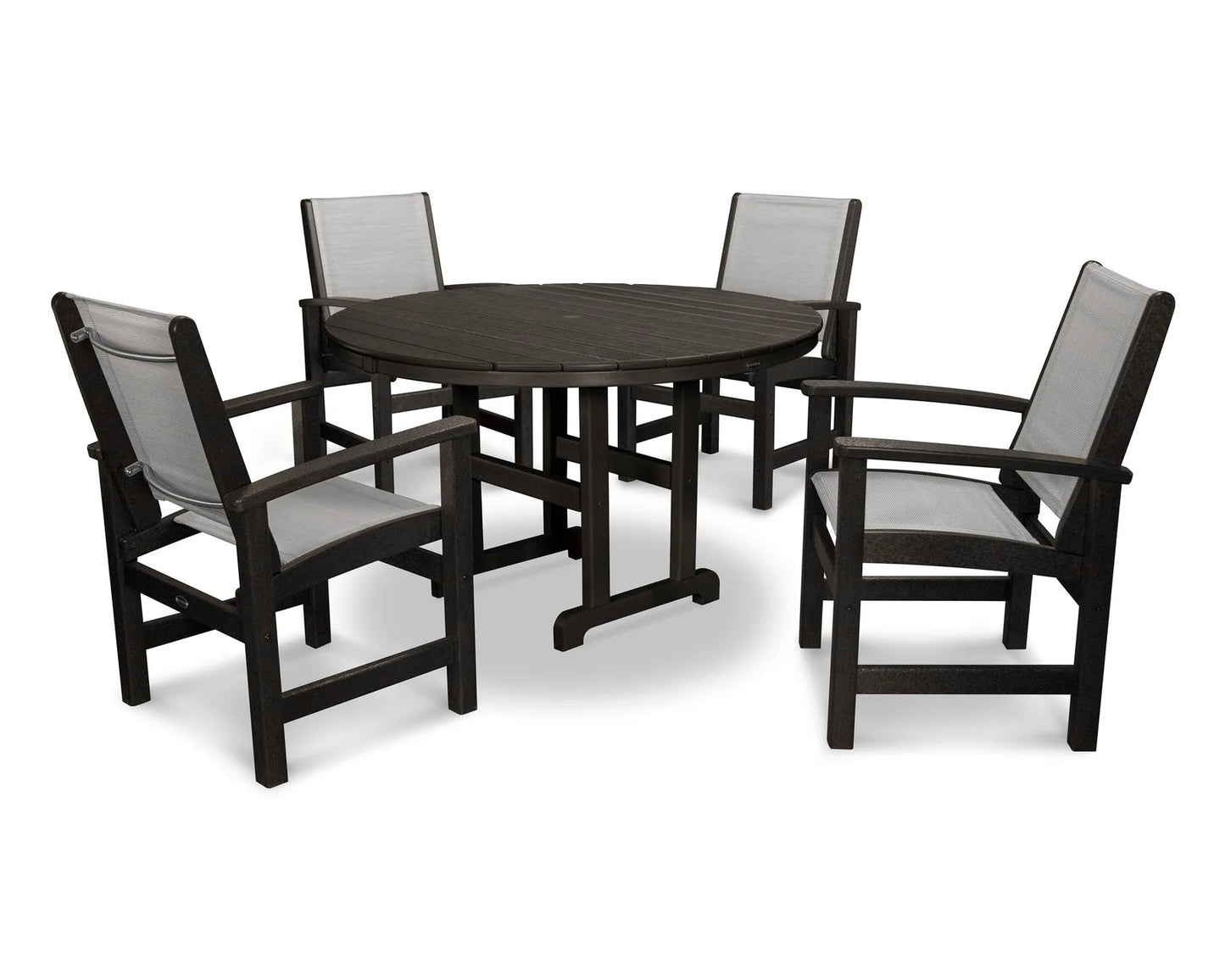 Polywood - Coastal 5-Piece Round Farmhouse Dining Set - FREE SHIPPING