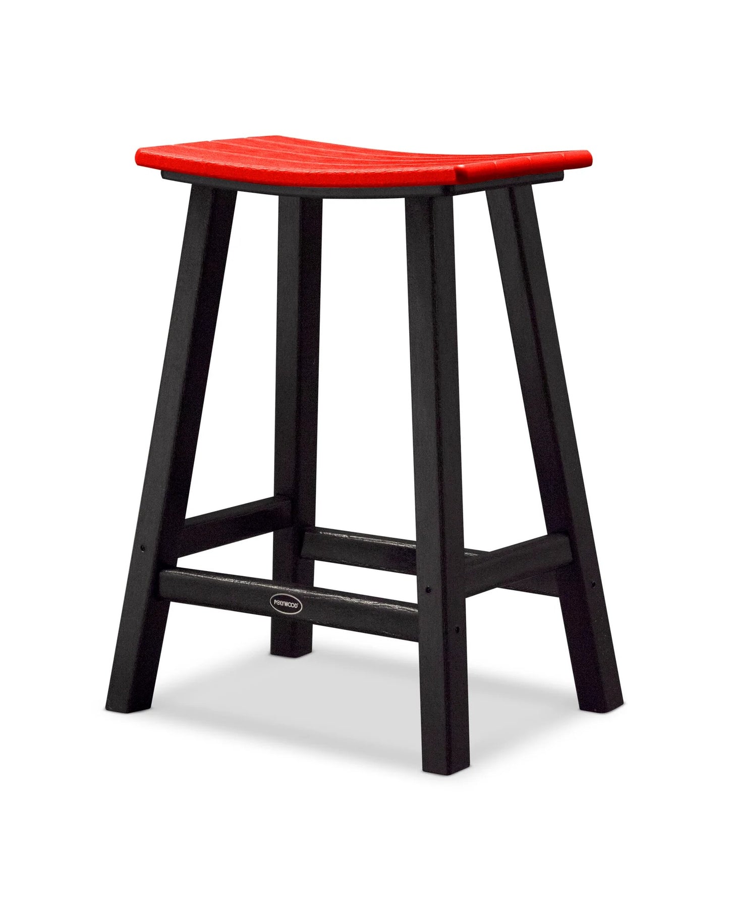 Polywood - Contempo 24" Saddle Counter Stool - FREE SHIPPING