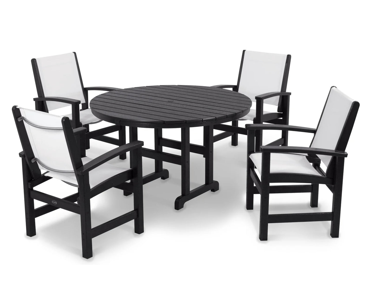 Polywood - Coastal 5-Piece Round Farmhouse Dining Set - FREE SHIPPING