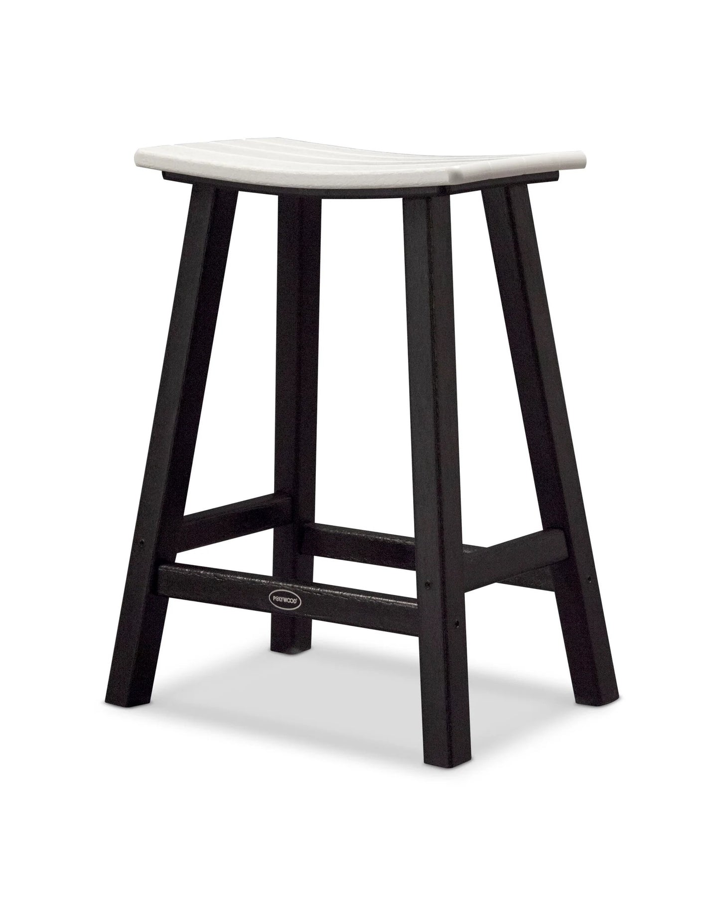 Polywood - Contempo 24" Saddle Counter Stool - FREE SHIPPING