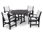Polywood - Coastal 5-Piece Round Farmhouse Dining Set - FREE SHIPPING