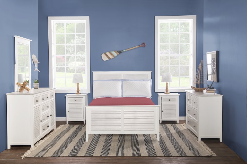 Tykes - High Tide 90° Full Bed in Chalk & White