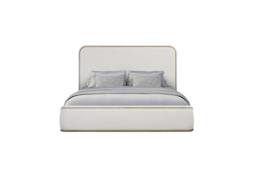 Trilogy - Toffee & White Sand Upholstered Bed Queen