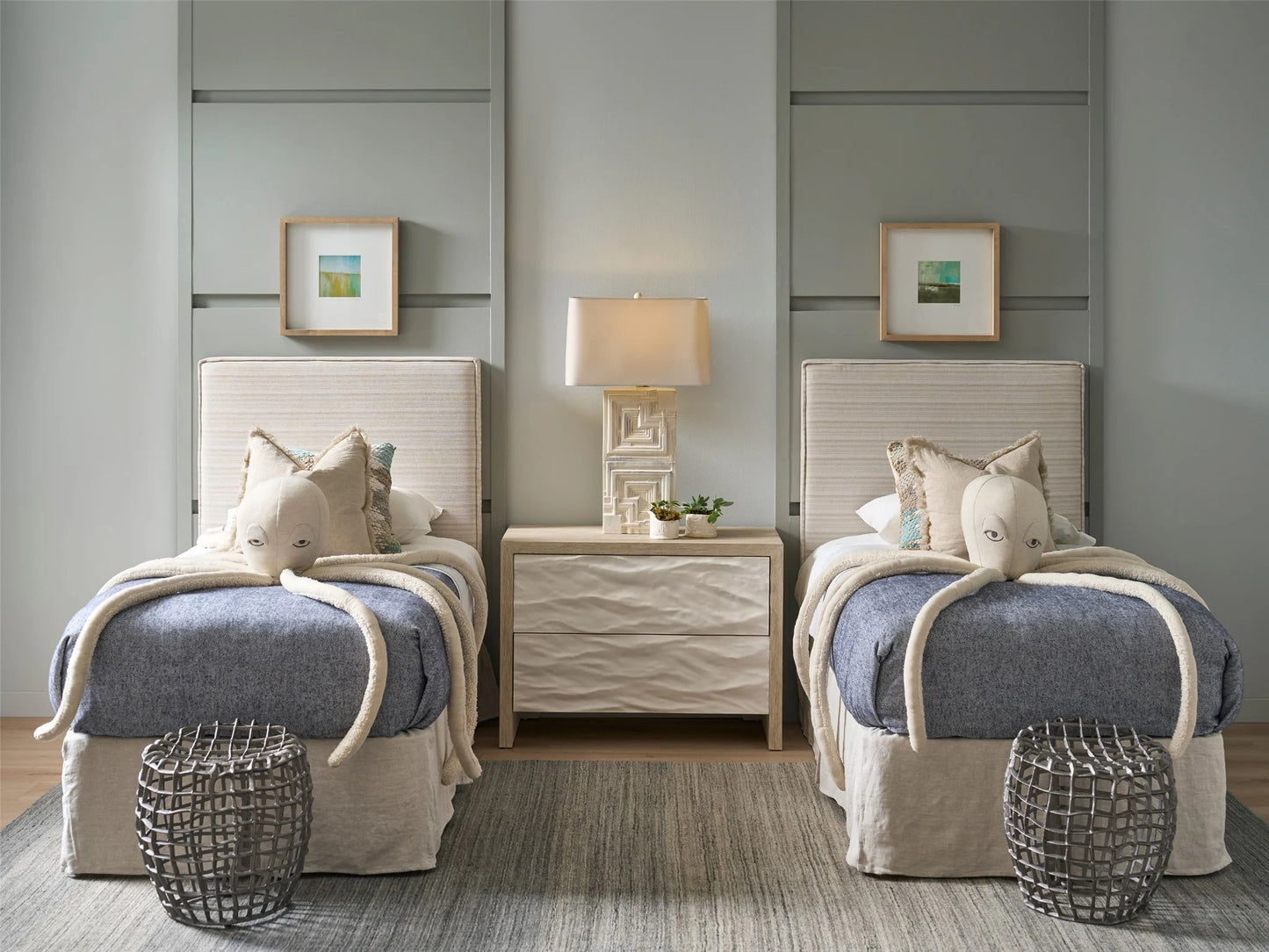 Universal - Oasis-Coastal Living Home Drift Upholstered Headboard Twin