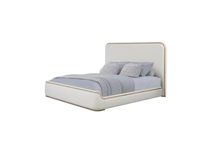 Trilogy - Toffee & White Sand Upholstered Bed Queen