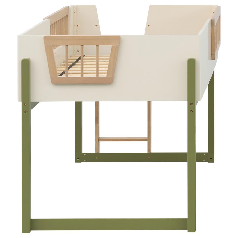 Evren Twin Storage Loft Bed 4-piece Set with Bookcases Tri-Tone