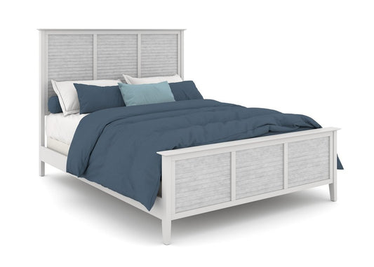 High Tide - 90 Degree Queen Bed in Chalk & White