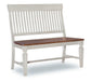 Vista - Slat Back Bench in Hickory & Shell