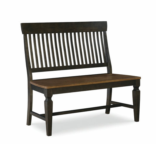 Vista - Slat Back Bench in Hickory & Coal