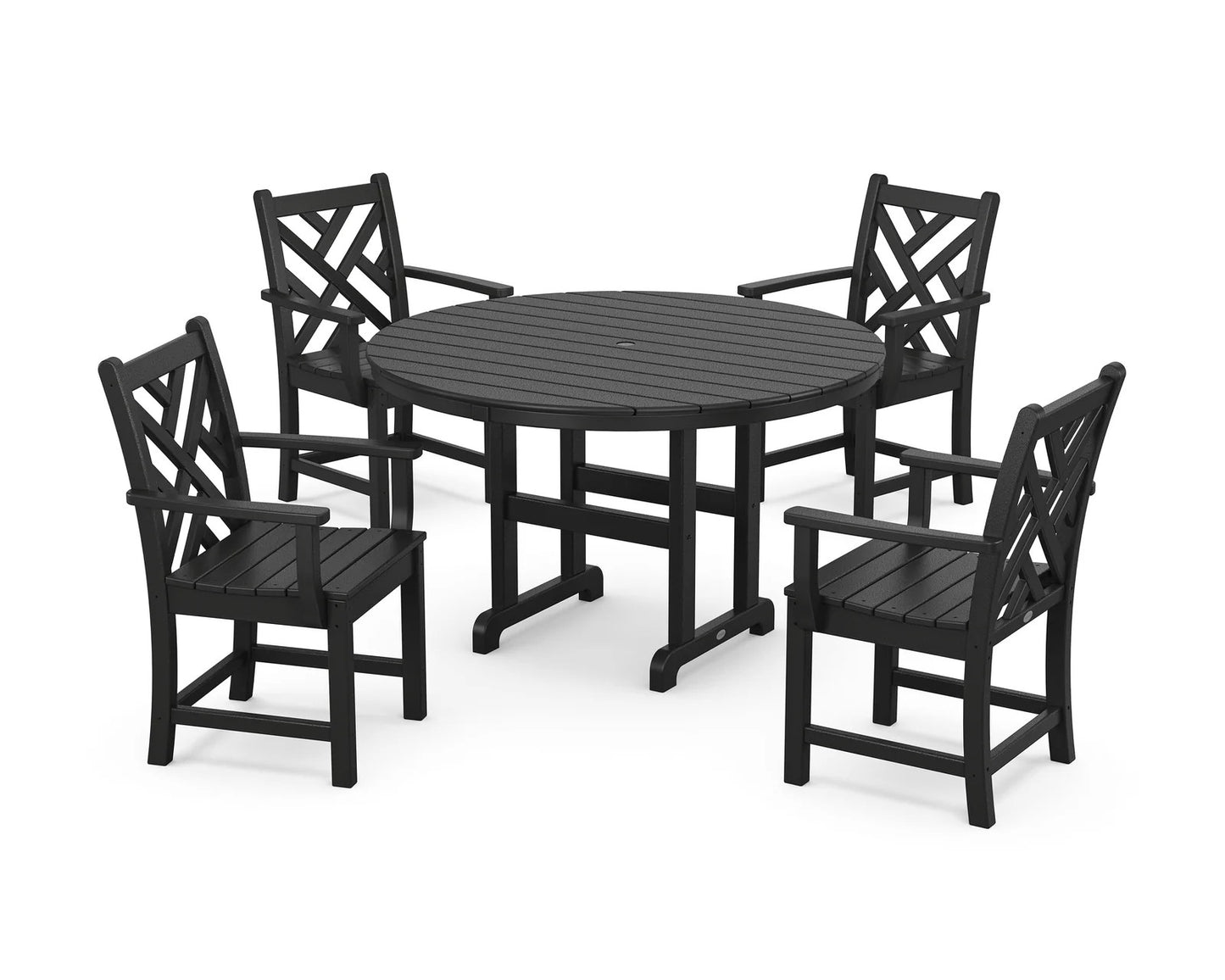 Polywood - Chippendale 5-Piece Round Farmhouse Dining Set - FREE SHIPPING