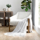 Herringbone Throw Blanket with Fringed Edges