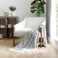 Herringbone Throw Blanket with Fringed Edges
