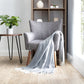 Herringbone Throw Blanket with Fringed Edges