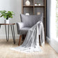 Herringbone Throw Blanket with Fringed Edges