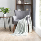 Herringbone Throw Blanket with Fringed Edges