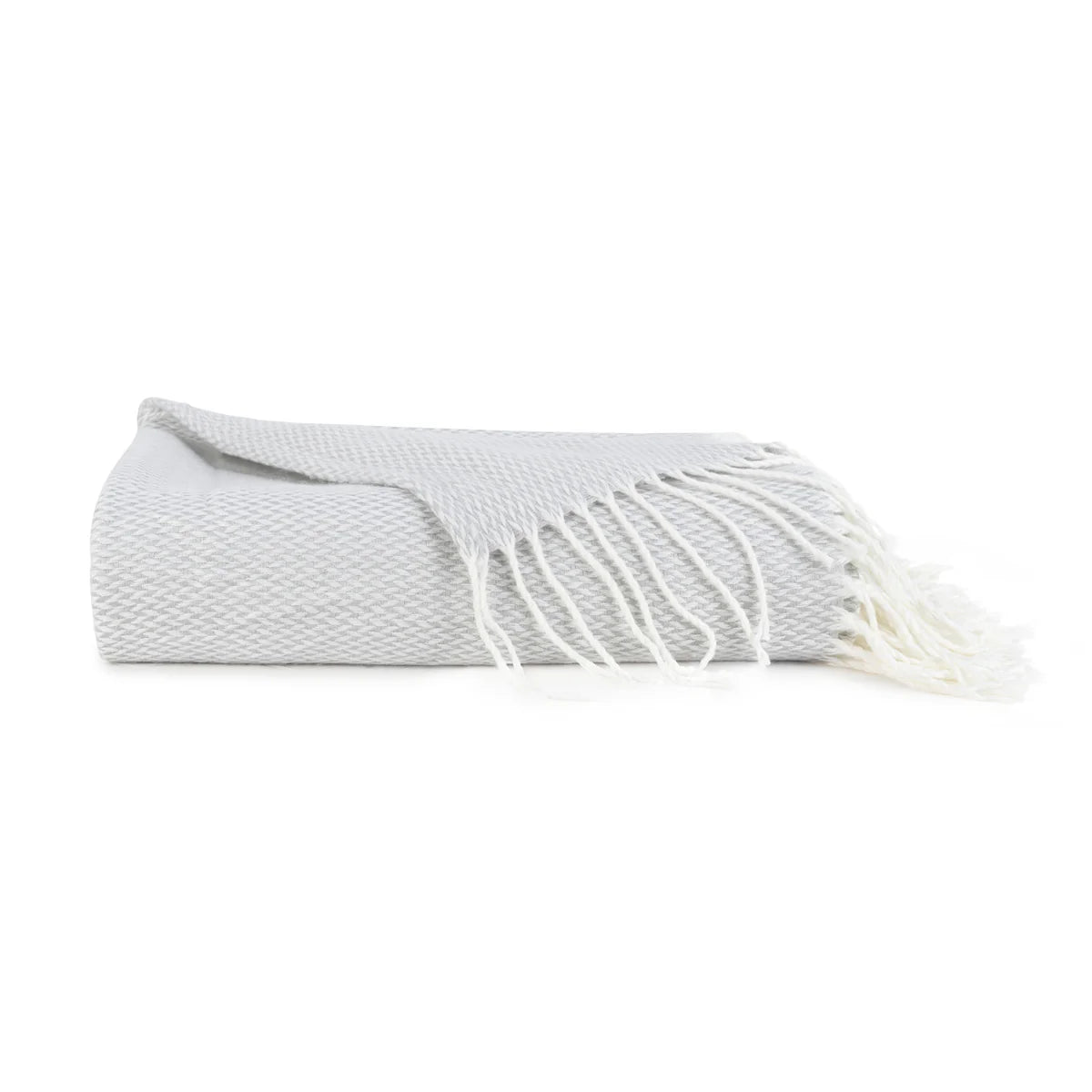 Herringbone Throw Blanket with Fringed Edges