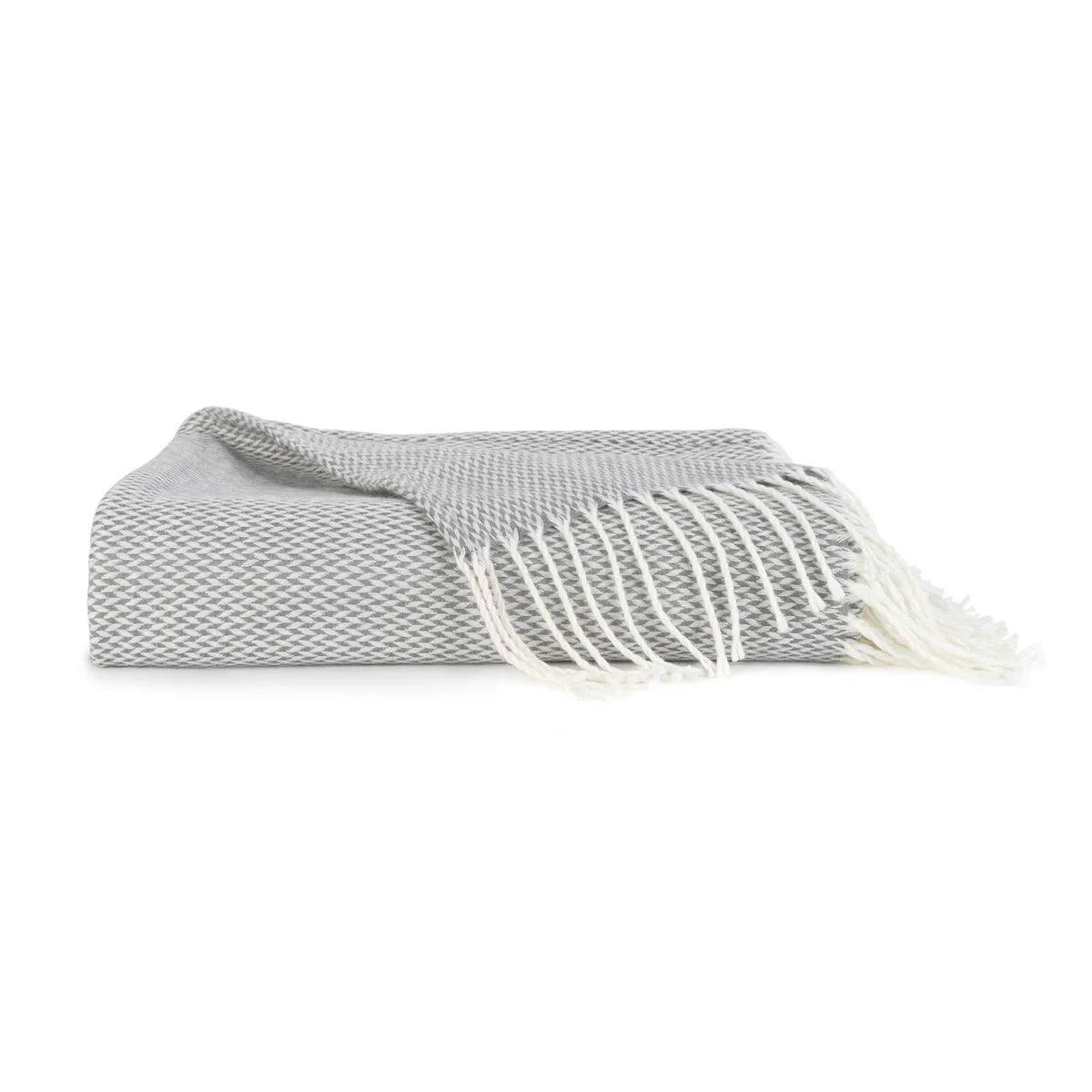 Herringbone Throw Blanket with Fringed Edges