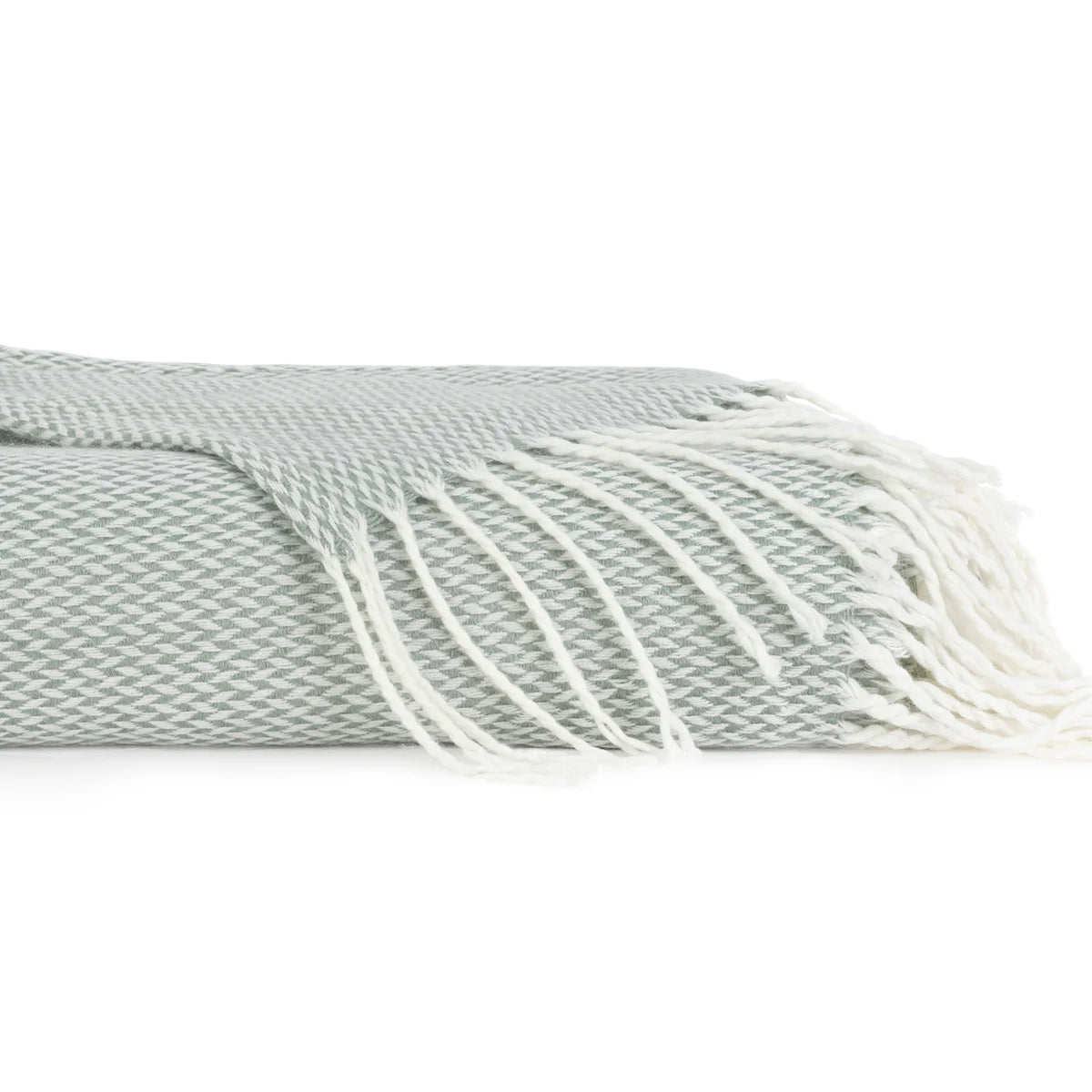 Herringbone Throw Blanket with Fringed Edges