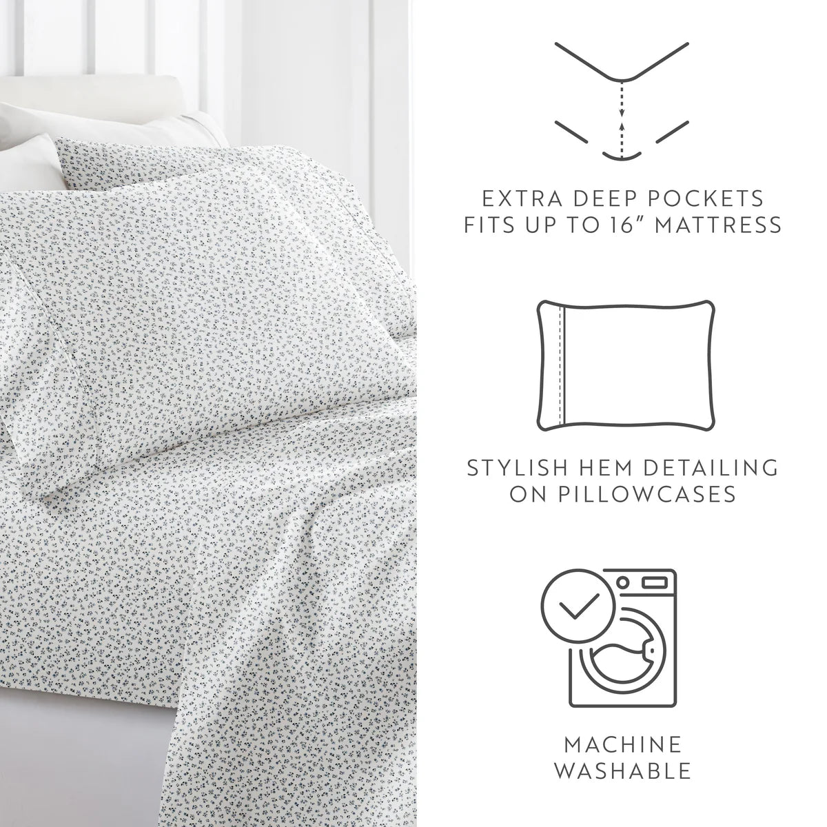 Ditsy Floral 4-Piece Patterned Sheet Set