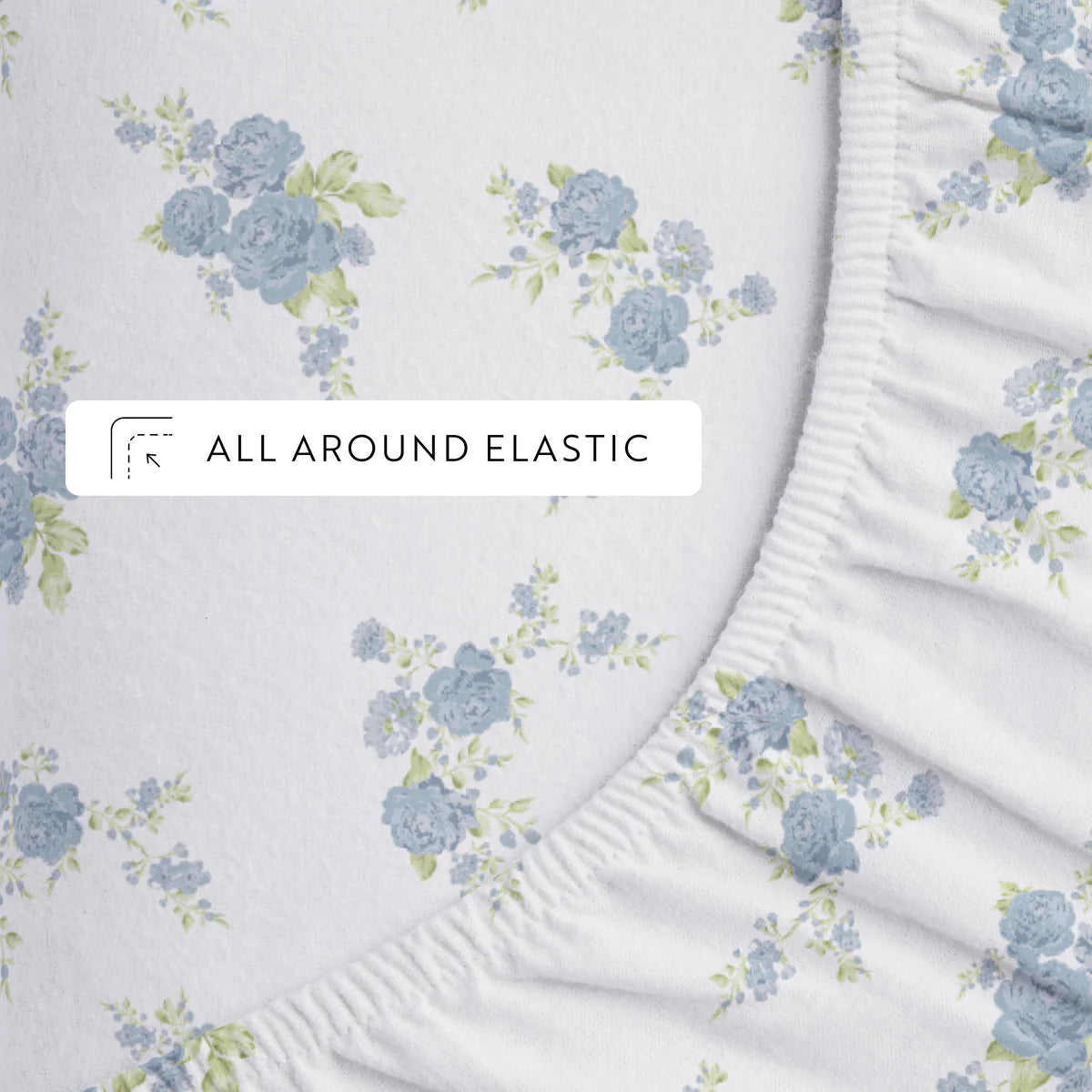 Rose Bunch 4-Piece 100% Cotton Flannel Sheet Set