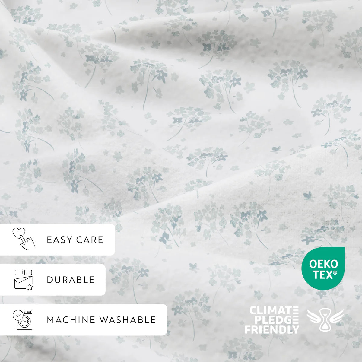 Flower Bunch 4-Piece 100% Cotton Flannel Sheet Set