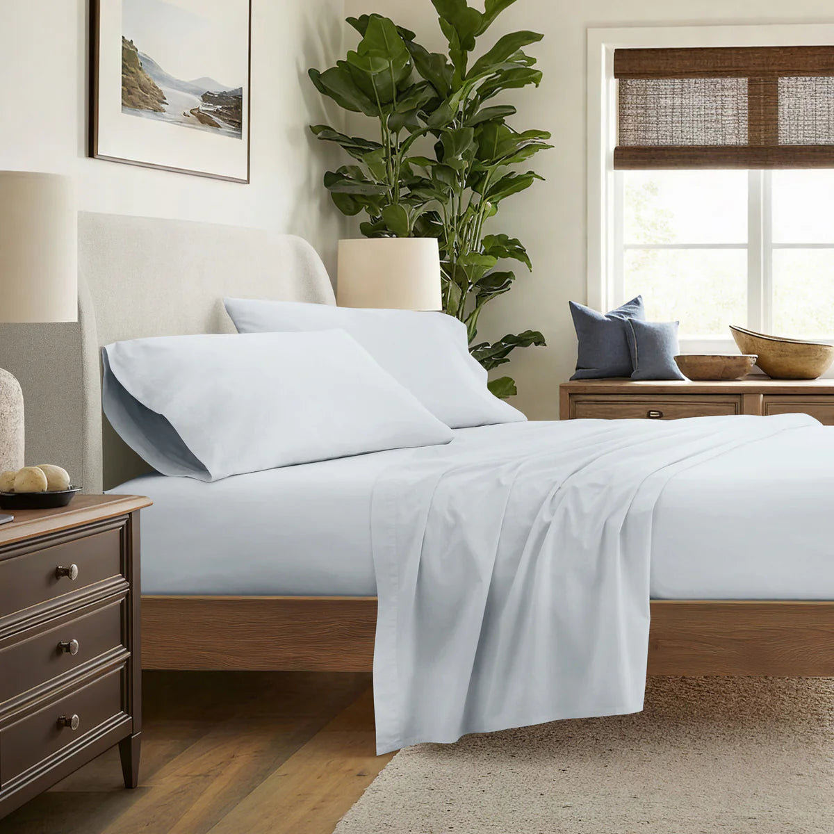 4-Piece 100% Cotton Percale Sheet Set