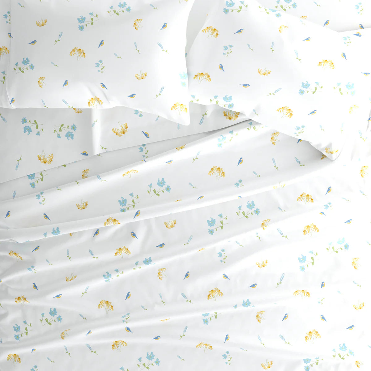 Bluebirds 4-Piece Patterned Sheet Set