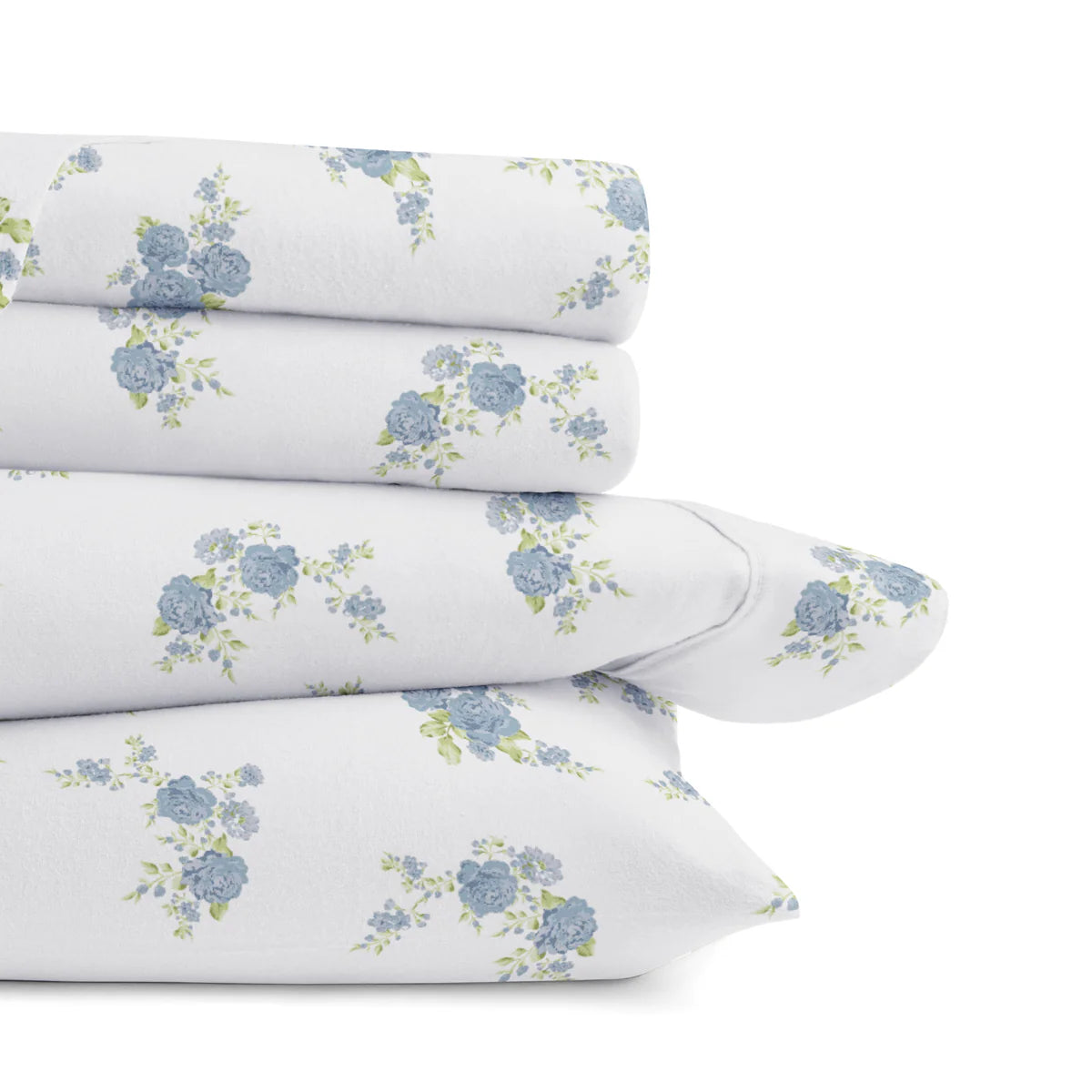 Rose Bunch 4-Piece 100% Cotton Flannel Sheet Set