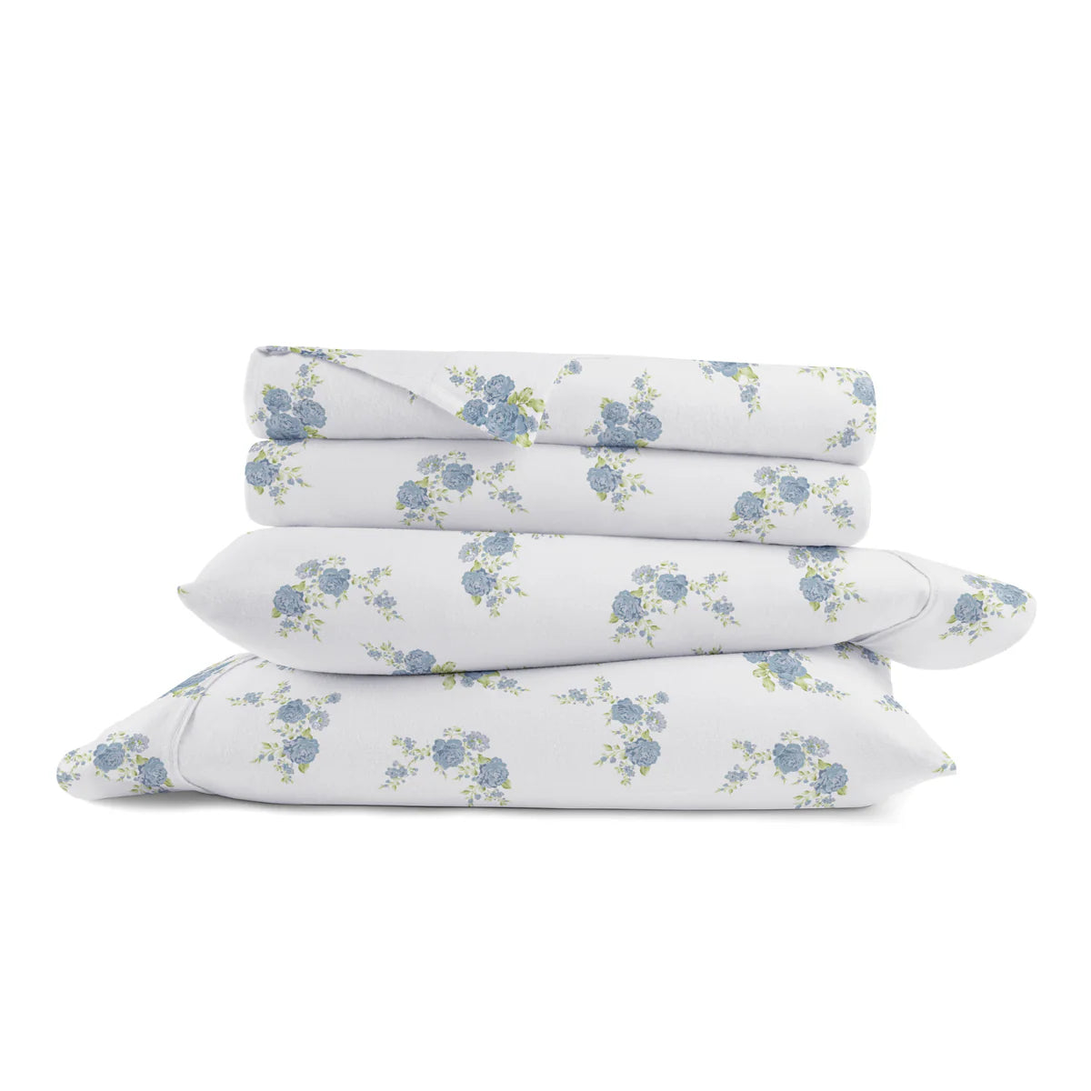 Rose Bunch 4-Piece 100% Cotton Flannel Sheet Set