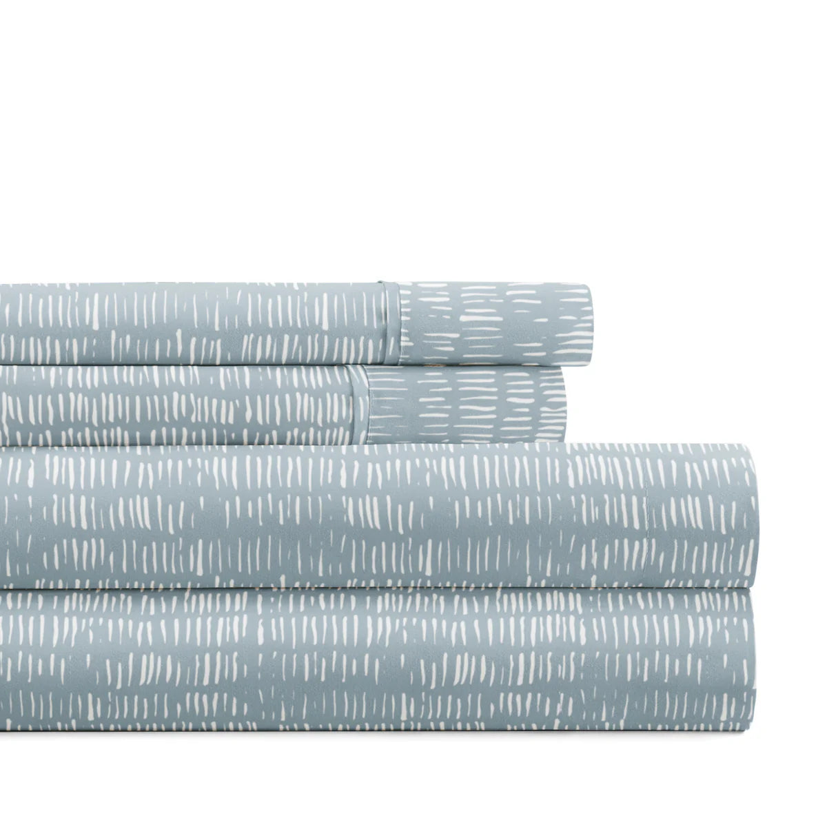 Dashed Lines 4-Piece Patterned Sheet Set