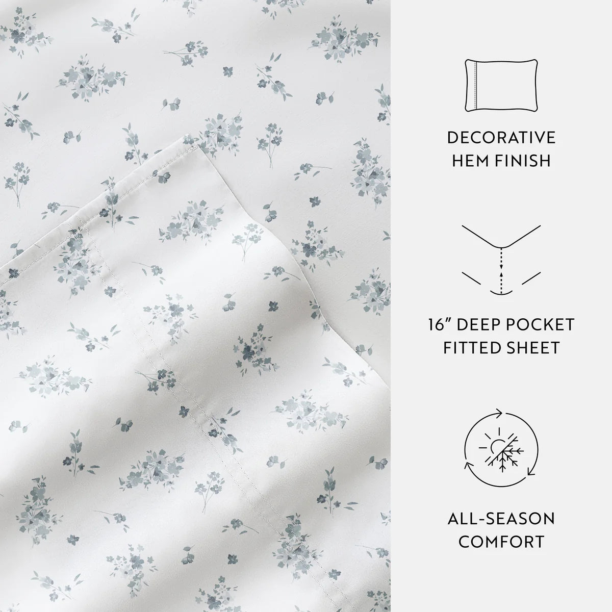 Bouquet Bliss 100% Cotton Long Staple Sheet Set