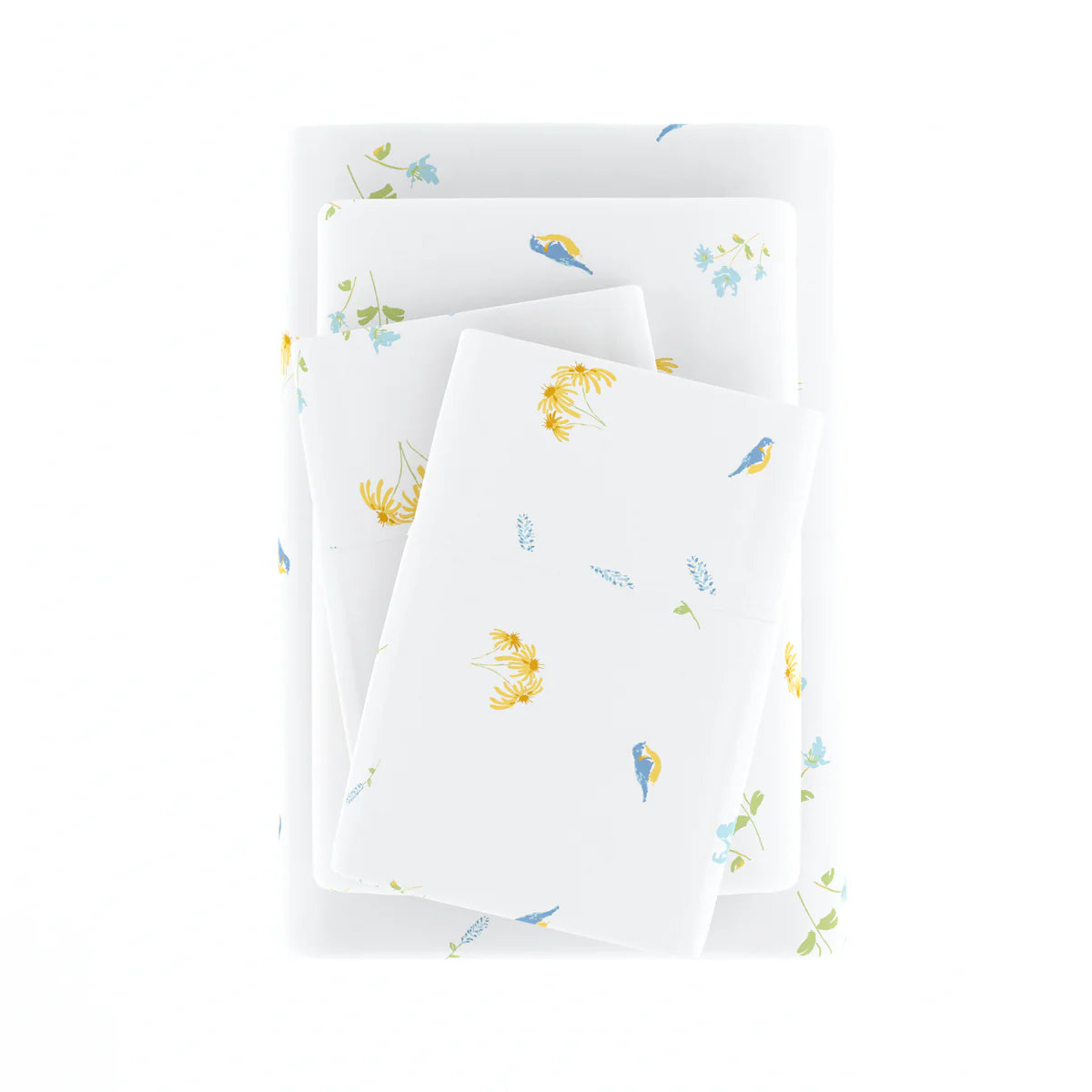 Bluebirds 4-Piece Patterned Sheet Set