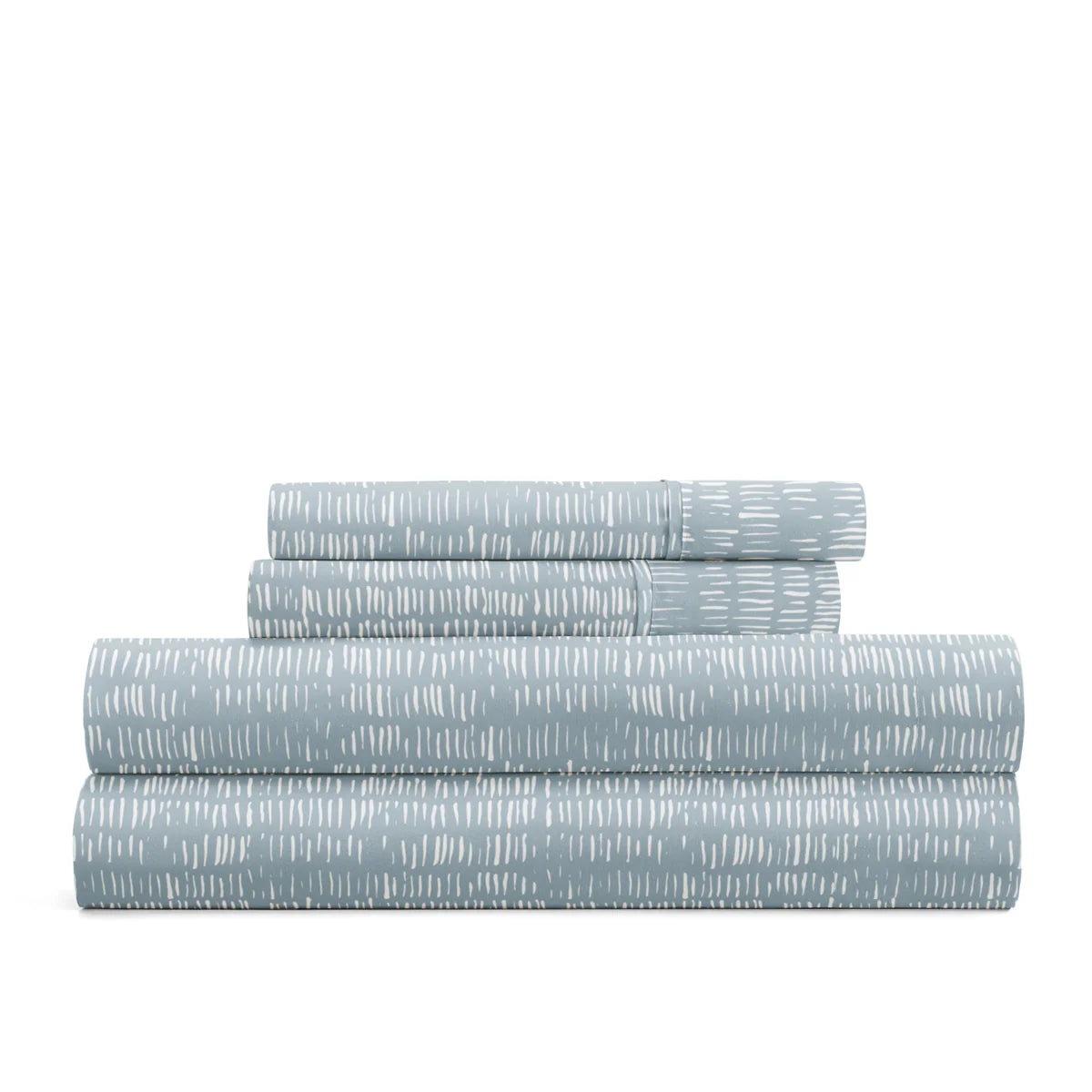 Dashed Lines 4-Piece Patterned Sheet Set