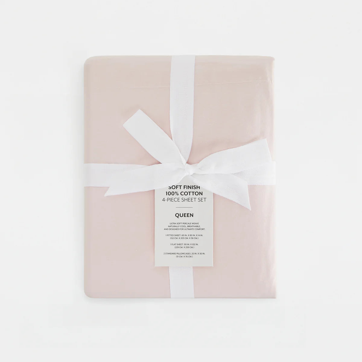 4-Piece 100% Cotton Percale Sheet Set